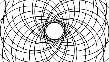 Obraz premium Une double rosace transparent, graphique noir et blanc.