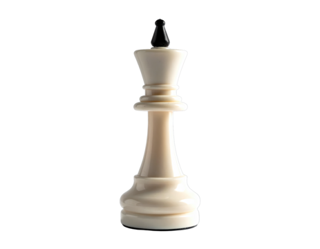 Ivory king chess piece against stark black background