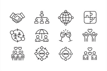 Leadership and Support Icon Pack for Corporate Design