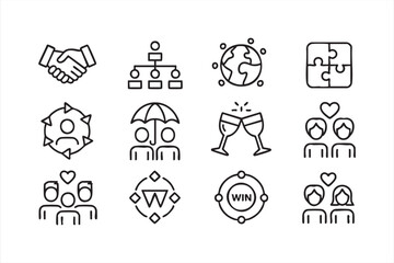 Collection of Business and Communication Outline Icons