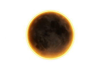 Annular eclipse solar ring of fire transparent background