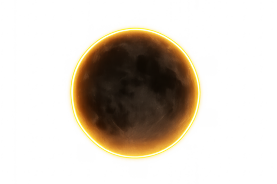Annular eclipse solar ring of fire transparent background