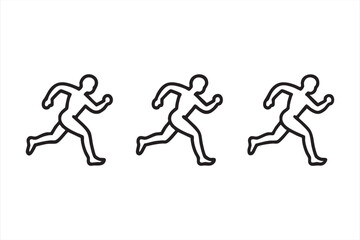 Minimalist Outline of Three Runners in Motion