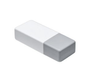 White rectangular eraser with grey end