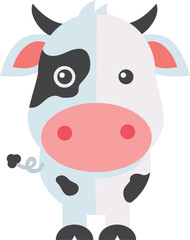 Cute Cow Cartoon Vector Illustration