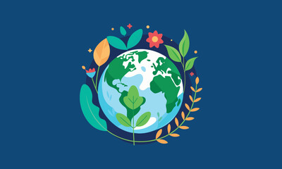 Naklejka premium Eco-Friendly Earth Illustration