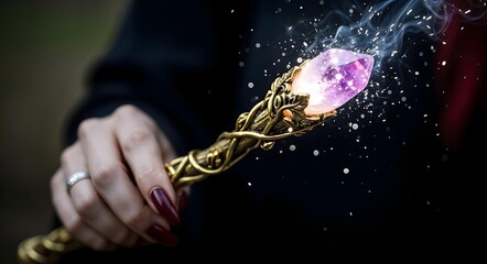 An Enchanting Magical Wand that features a Sparkling Gemstone, perfect for your adventure