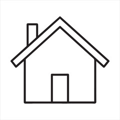 house icon outline vector illustration on transparent background