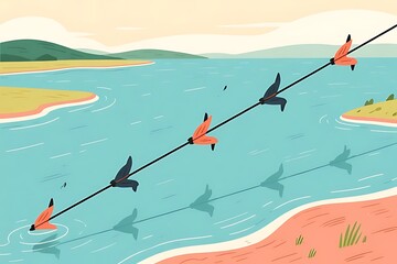 vector illustration of a fishing boat