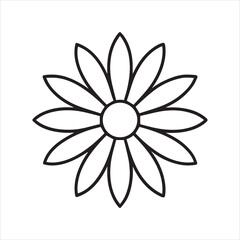 daisy icon vector line art on transparent background