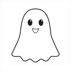 Obraz premium Adorable Cartoon Ghost Illustration Spooky Cute Halloween Character Design