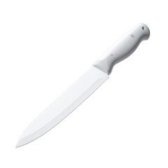 White, glossy cook's knife isolated on a black backdrop
