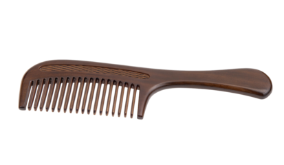 High-quality brown wooden hair comb with ergonomic handle for smooth detangling and styling