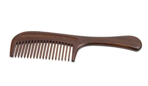 High-quality brown wooden hair comb with ergonomic handle for smooth detangling and styling