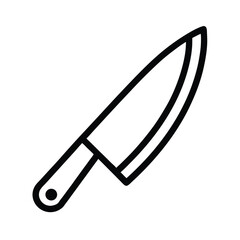Chef Knife Outline Vector Illustration