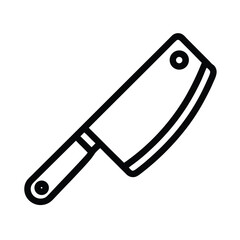 Cleaver Outlined In Bold Vector Illustration
