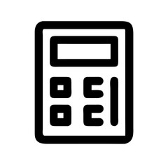 Calculator icon in simple black line art style