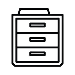 Obraz premium Filing Cabinet Outline Vector Illustration