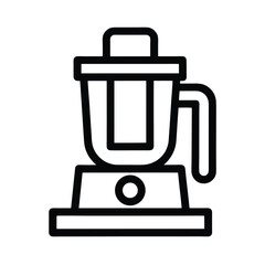 Food Processor Outline Vector Illustration