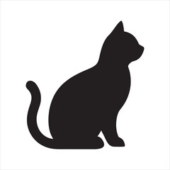 black cat silhouette on a white background