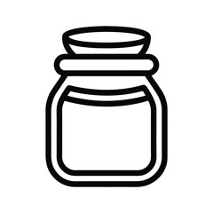 Honey Jar Outlined Icon Vector Illustration