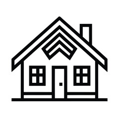 House Outlined In Bold Vector Illustration