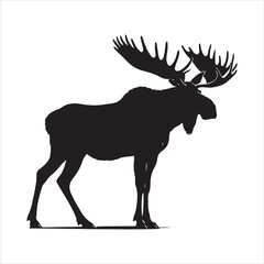 Wild animal vector of a elk silhouette.