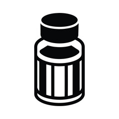 Pill Bottle Outline Vector Illustration