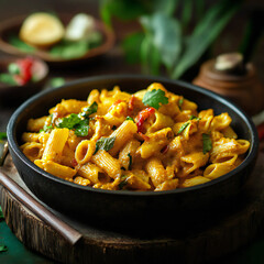 Pasta in the bowl, Italian foods 