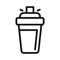 Protein Shaker Outline Vector Illustration