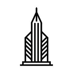 Skyscraper Outlined Icon Vector Illustration