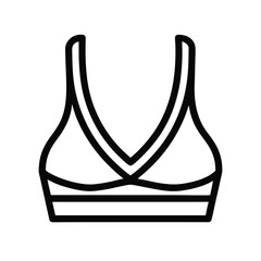 Sports Bra Outlined Icon Vector Illustration