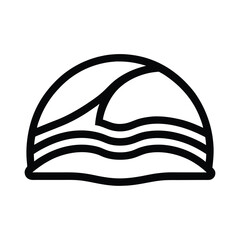 Swim Cap Outlined Icon Vector Illustration