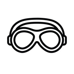 Swimming Goggles Outline Vector Illustration