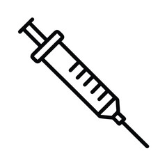 Syringe Outlined In Bold Vector Illustration