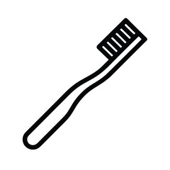 Toothbrush Outlined Icon Vector Illustration