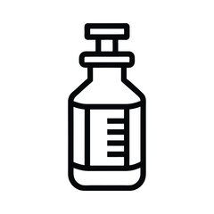 Vaccine Vial Outline Vector Illustration