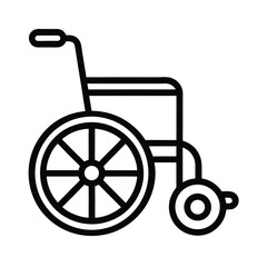 Wheelchair Outlined Icon Vector Illustration