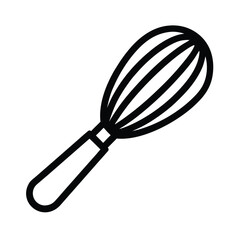Whisk Outlined In Bold Vector Illustration
