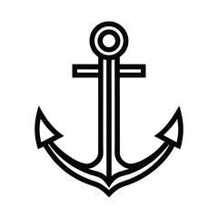 Anchor Outlined In Bold Vector Illustration
