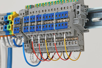 Connecting the electrical module using copper electrical insulated wires. 