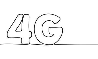 4G Connectivity A Simple Line Art Representation