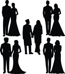 silhouette of bride and groom