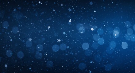 Obraz premium Blue bokeh background with stars