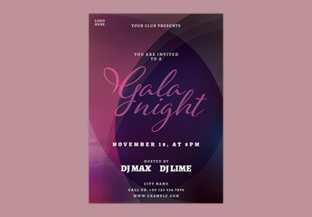 Editable Gala Night Party Flyer or Poster Design.