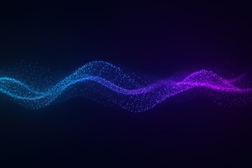 Abstract Wave of Glowing Dots in Motion