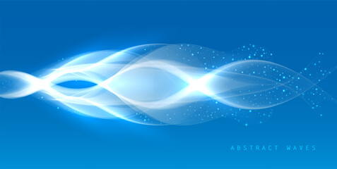 Abstract blue background, futuristic wavy illustration. Graphic concept for your design