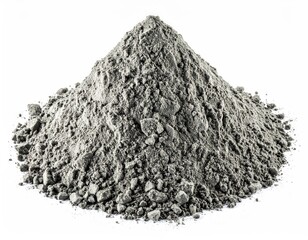 Grey pile of fine powder against a white backdrop