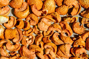 Chopped apples, dried fruits. Dried natural fruits