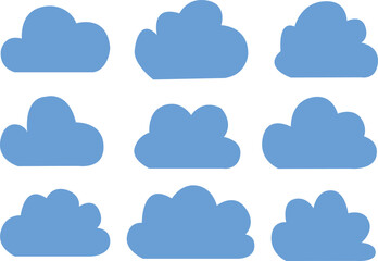 set of cloud icons